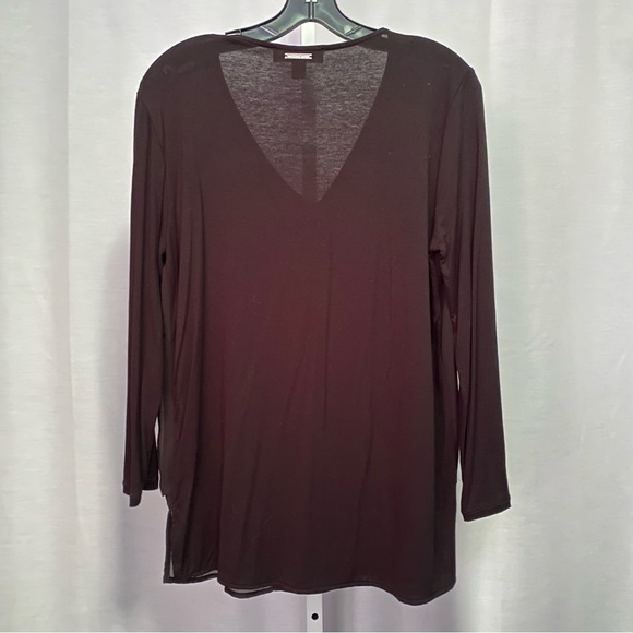 Michael Kors Black Layered V-Neck Top — M - Picture 6 of 6